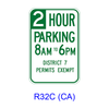 _ HOUR PARKING_AM TO _PM DISTRICT _PERMITS EXEMPT R32C(CA)