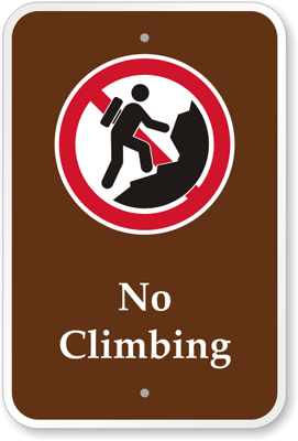 NO CLIMBING