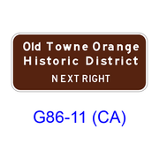 Historic District Supplemental Destination (NEXT RIGHT(LEFT)) G86-11(CA)