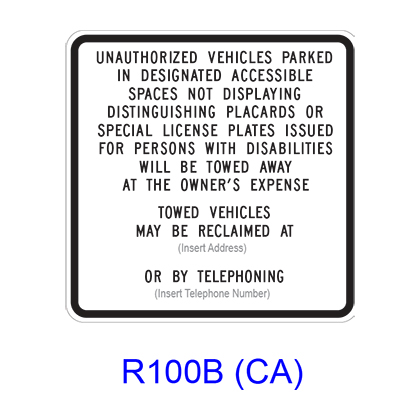Disabled Tow-Away R100B(CA)