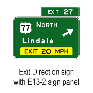Exit Direction Advisory Speed E13-2