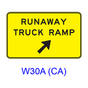 RUNAWAY TRUCK RAMP (w/ arrow) W30A(CA)