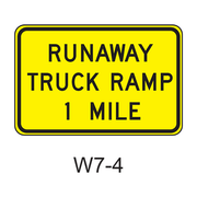 RUNAWAY TRUCK RAMP XX MILES W7-4