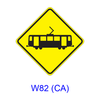 Light Rail Transit (Trolley) Crossing [symbol] W82(CA)