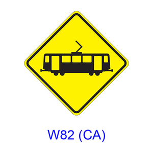 Light Rail Transit (Trolley) Crossing [symbol] W82(CA)