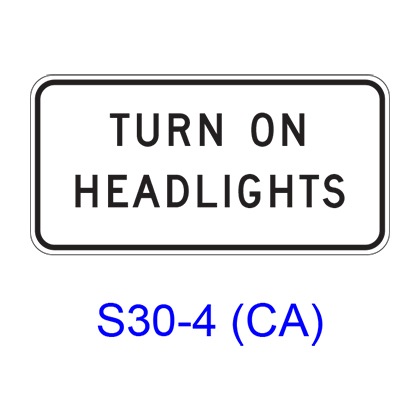 TURN ON HEADLIGHTS S30-4(CA)