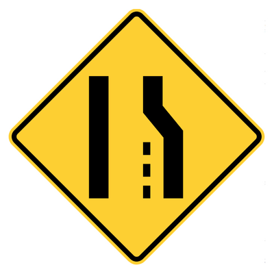 RIGHT LANE ENDS 48