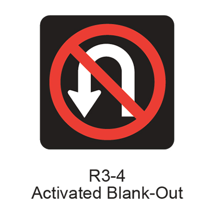 No U-Turn Activated Blank-Out [symbol] R3-4ABO