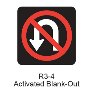 No U-Turn Activated Blank-Out [symbol] R3-4ABO