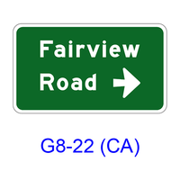 Destination & Street Name w/ arrow G8-22(CA)