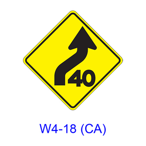 Combination Reverse Curve/Advisory Speed W4-18(CA)
