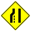 LEFT LANE ENDS 36" HIP .080