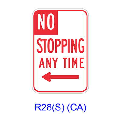 NO STOPPING ANY TIME w/ arrow R28(S)(CA)
