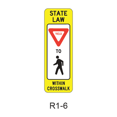 In-Street Pedestrian Crossing [symbol] R1-6
