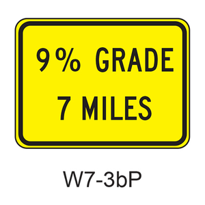 XX% GRADE XX MILES [plaque] W7-3bP