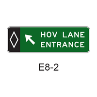 Preferential Lane Entrance Direction (Overhead) [HOV symbol] E8-2