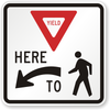 YIELD HERE PED LEFT HI 30" 080
