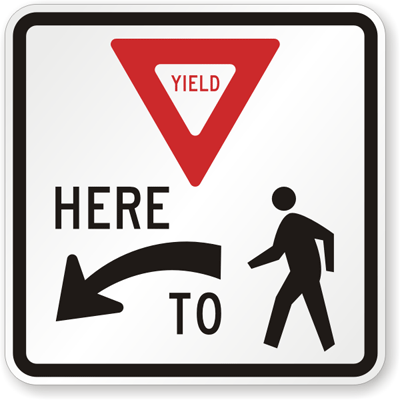 YIELD HERE PED LEFT HI 30