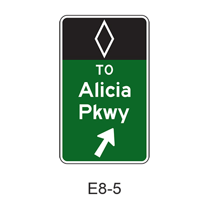 Preferential Lane Intermediate Egress Direction [HOV symbol] E8-5