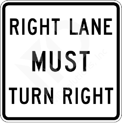 RIGHT LANE MUST TURN RT 36