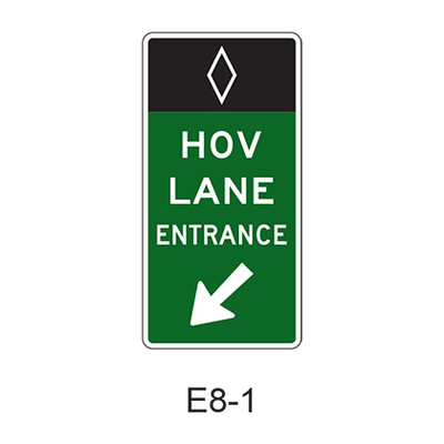 Preferential Lane Entrance Gore [HOV symbol] E8-1