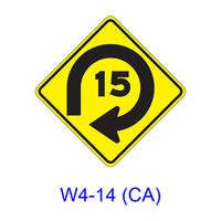 270-degree Loop/Advisory Speed W4-14(CA)