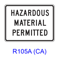 HAZARDOUS MATERIAL PERMITTED R105A(CA)