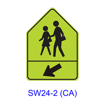 School Crosswalk Warning Assembly B  [symbol] SW24-2(CA)