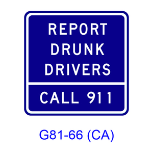REPORT DRUNK DRIVERS CALL 911 G81-66(CA)