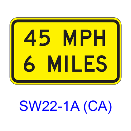 Speed/Distance Plaque SW22-1A(CA)
