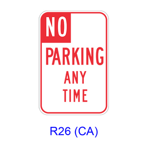 NO PARKING ANY TIME R26(CA)