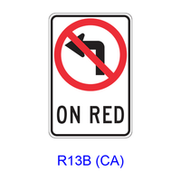 No Left Turn on Red R13B(CA)
