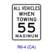 ALL VEHICLES WHEN TOWING __ MAXIMUM R6-4(CA)