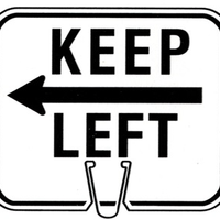 CONE SIGN KEEP LEFT