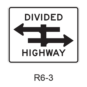 Divided Highway Crossing [thru] R6-3