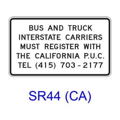 Bus and Truck Registration SR44(CA)