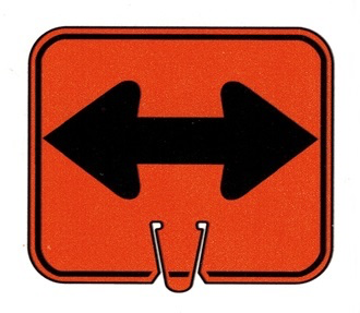 CONE SIGN DBL ARROW BLK/ORG