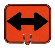 CONE SIGN DBL ARROW BLK/ORG