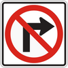 NO RIGHT TURN SYM HI 24X24 080