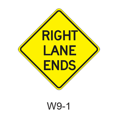 RIGHT LANE ENDS 36