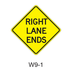 RIGHT LANE ENDS 36" HIP .080
