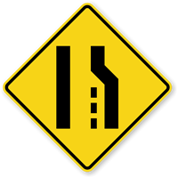 RIGHT LANE ENDS 36" HIP .080
